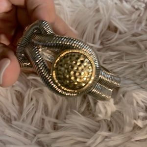 New two tone (Gold and Silver) bracelet. Extremely unique design. Free gift box